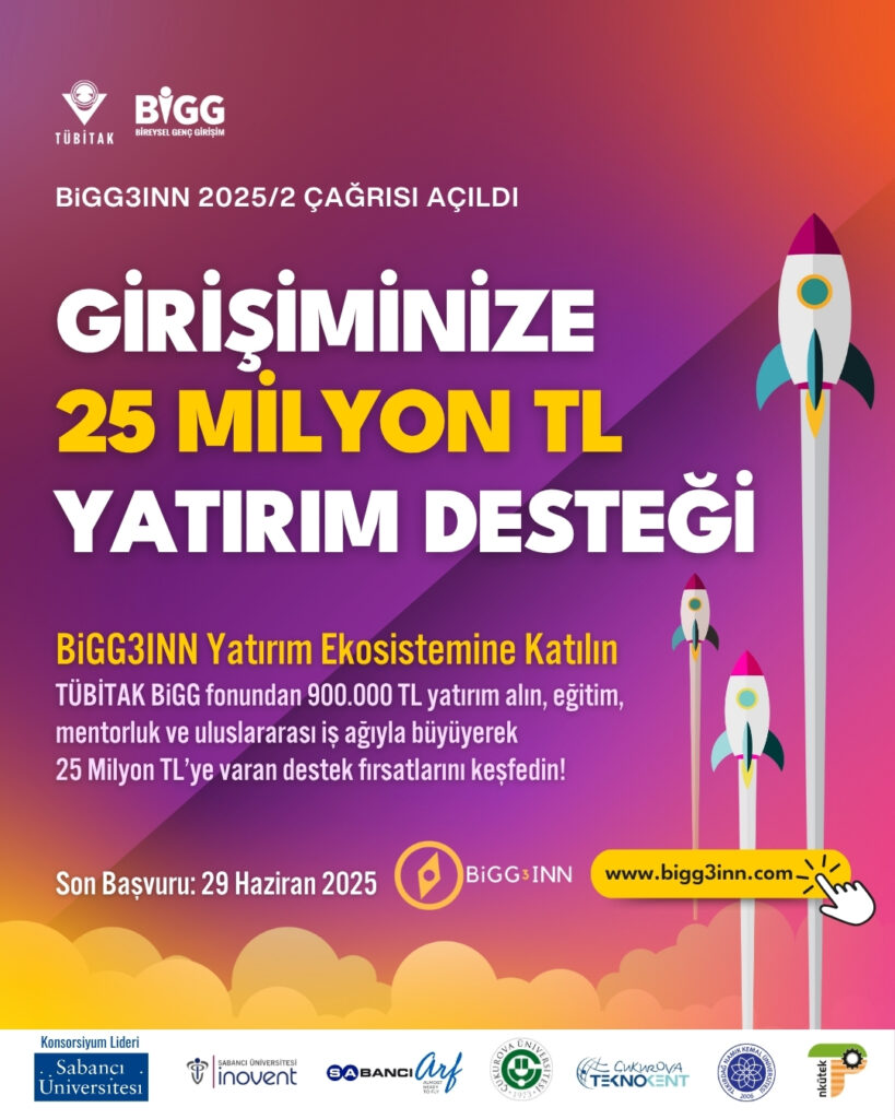 25 Milyon TL'lik Girişim Finansman Yolculuğunuzu BiGG3INN ile Başlatın! Teknolojik ve yenilikçi iş f...