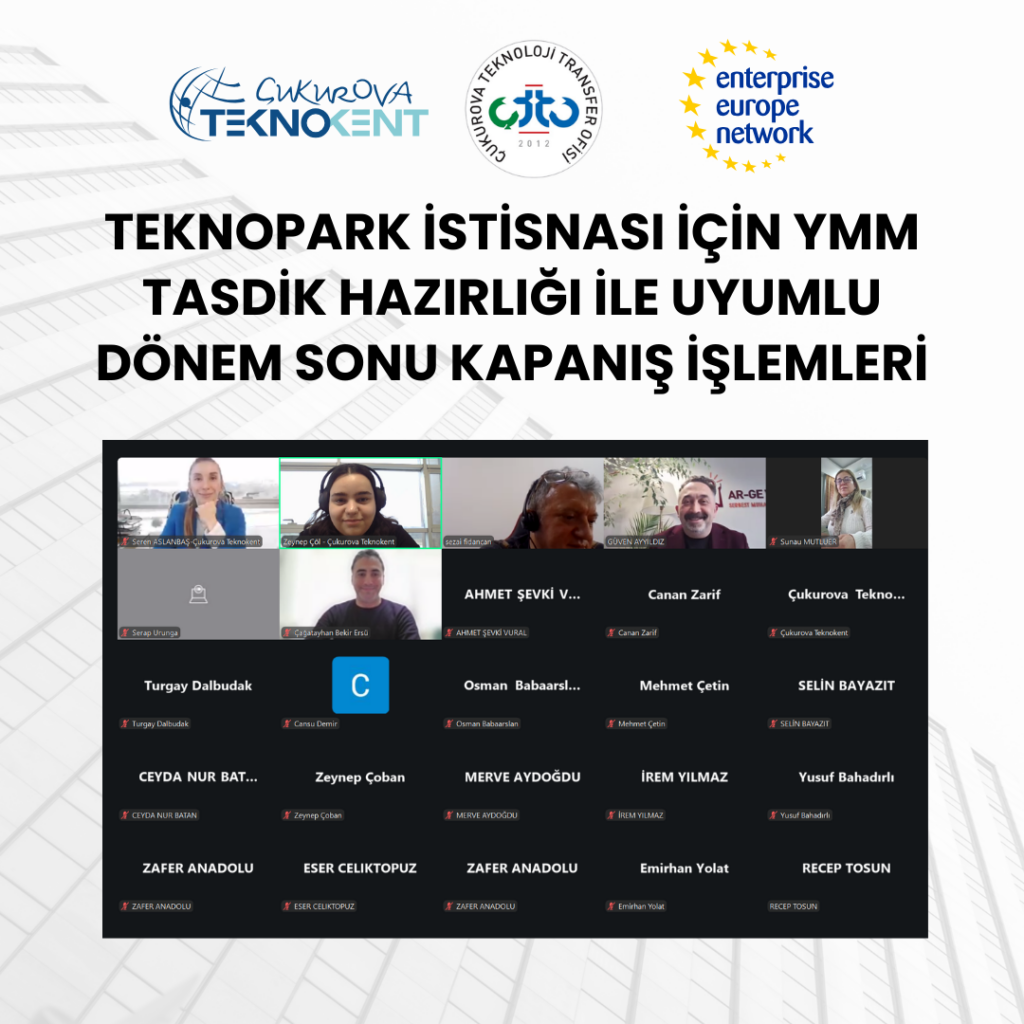 Teknopark İstisnasına Yönelik YMM Tasdik Hazırlığı ve Dönem Sonu Kapanış İşlemleri başlıklı eğit...